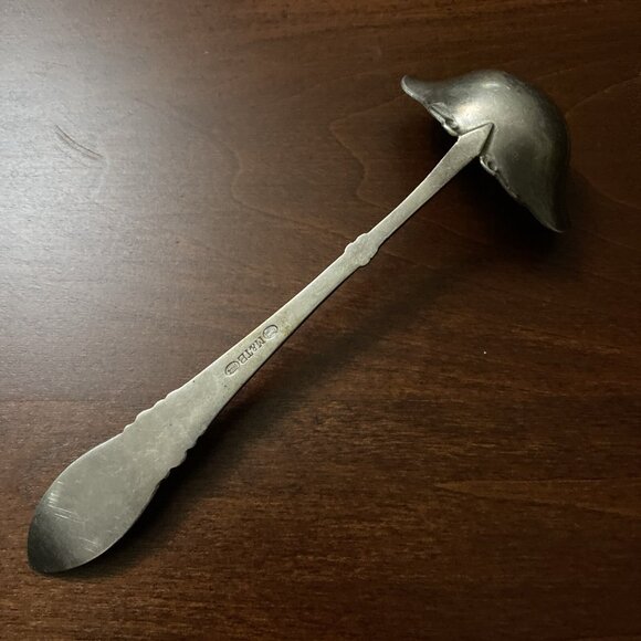 Antique Madsen & T Baagoe Electroplate Silver Danish Gravy Sauce Ladle 5.5” - Picture 6 of 14